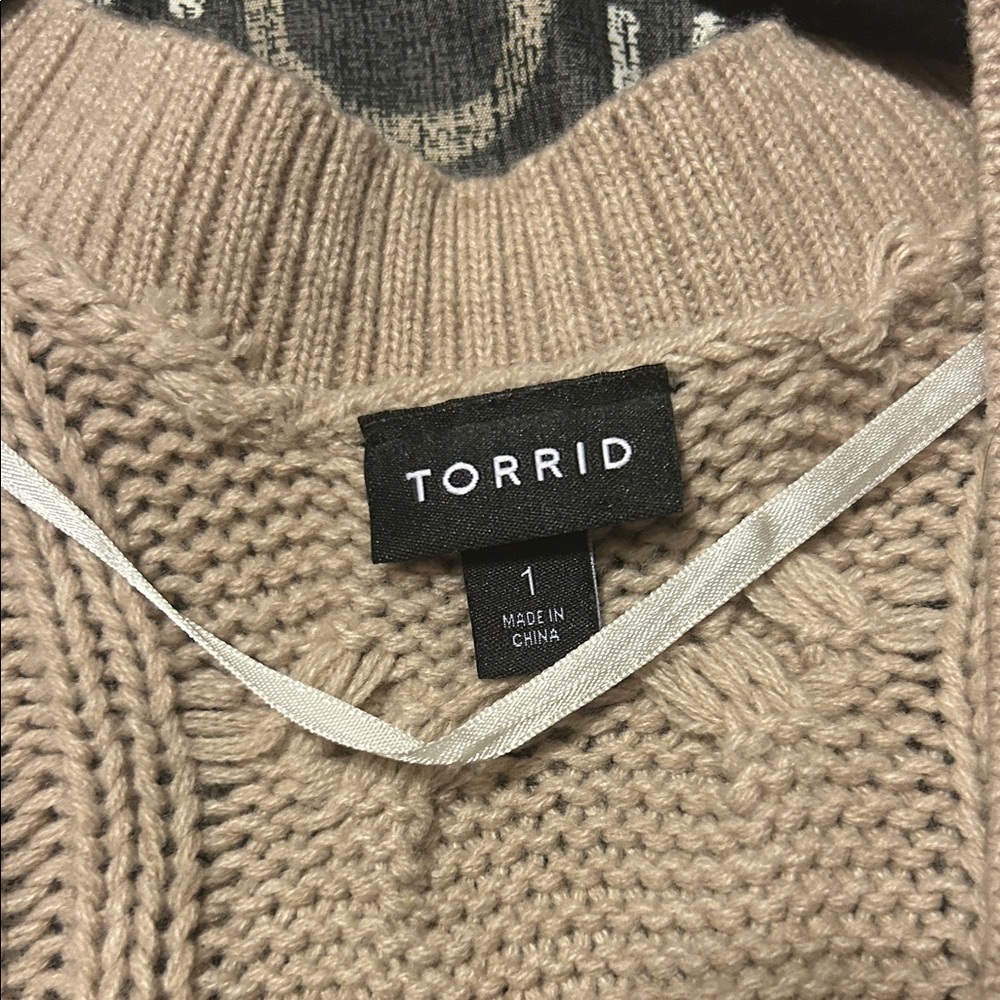 Torrid Women's Cable Knit Cardigan - Beige - Picture 2 of 4